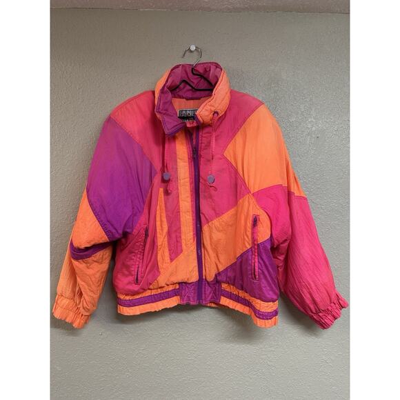 Vintage East West Ski Jacket Medium Panda Group Bright Neon Color Block Snow - Picture 2 of 14